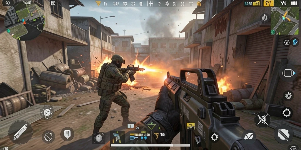 Tangkapan layar dari gameplay seru 3446, memperlihatkan aksi FPS yang mendebarkan.