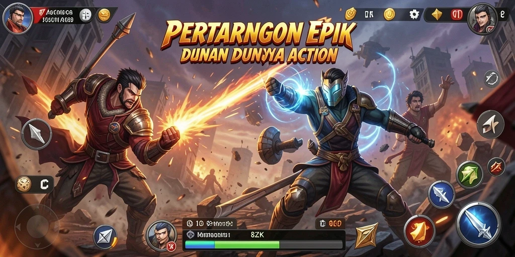 Tangkapan layar menunjukkan aksi seru dalam permainan 8ZK.