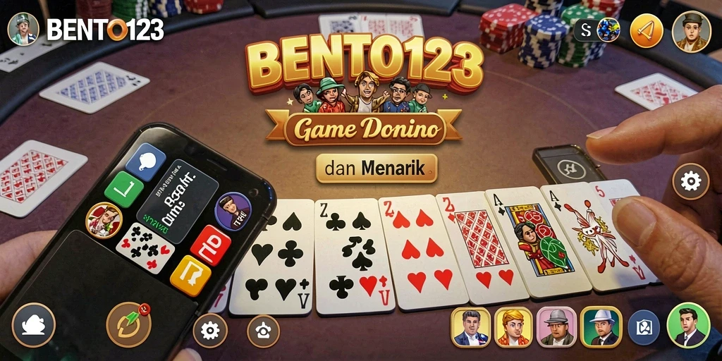 Screenshot BENTO123 menampilkan gameplay Domino yang seru.