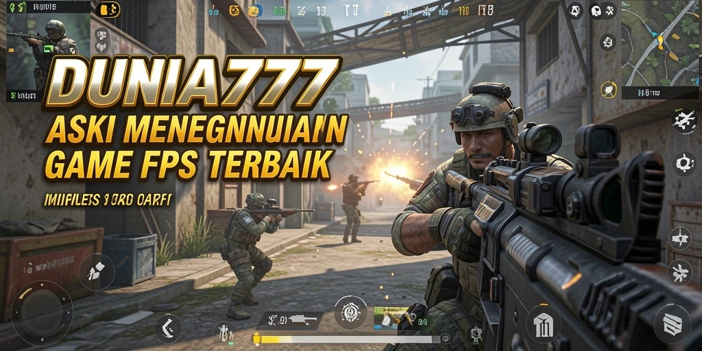 Screenshot gameplay DUNIA777 menunjukkan aksi tembak-menembak yang intens.