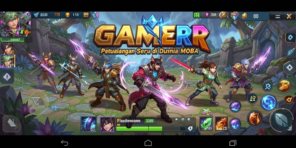 Tampilan gameplay yang mendebarkan dalam arena MOBA.