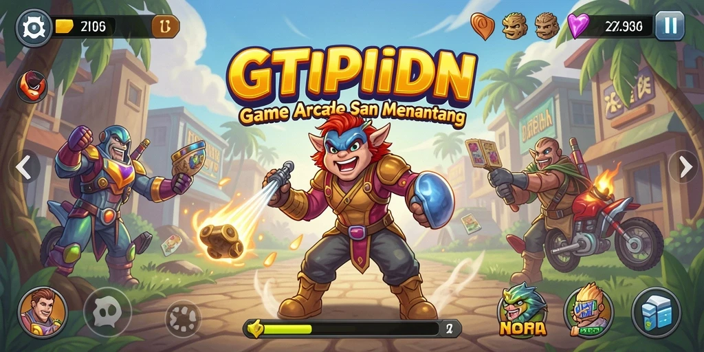 Tangkapan layar GTPIDN menampilkan aksi seru dalam gameplay Arcade.