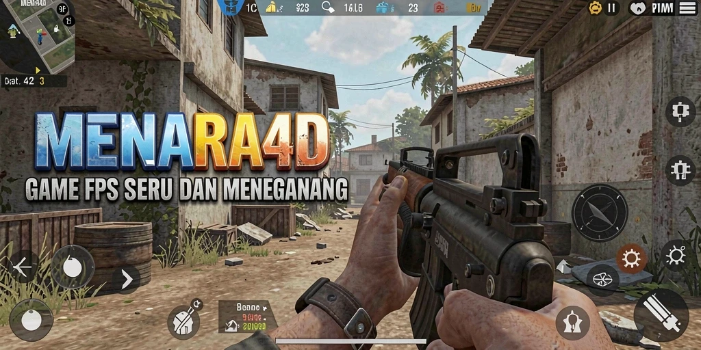 Tampilan utama gameplay MENARA4D yang mendebarkan di arena pertempuran.