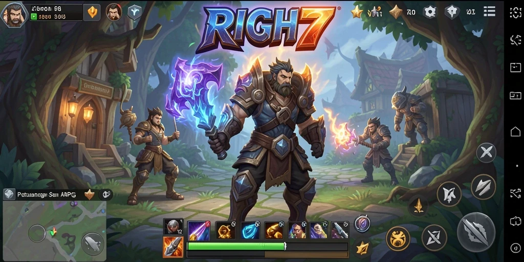 Screenshot RICH7 menampilkan aksi seru dalam pertarungan ARPG.