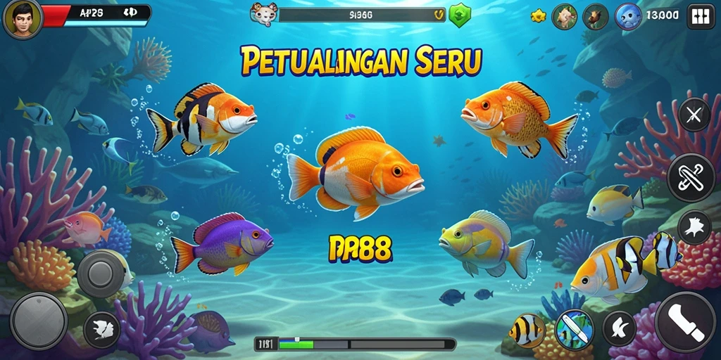 Tampilan gameplay Tembak Ikan yang seru di RP8.