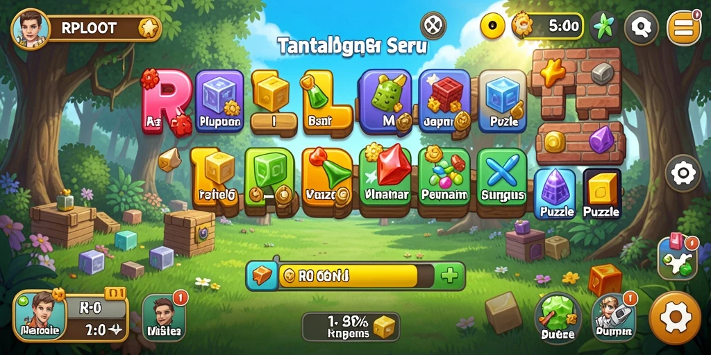 Tampilan gameplay RPLOOT yang penuh warna dan menantang.