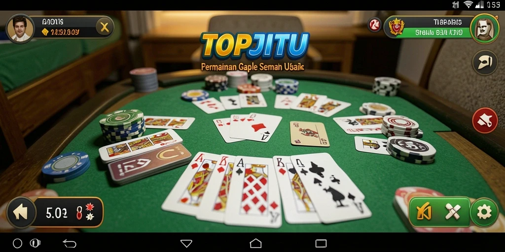Tampilan gameplay seru dalam permainan Gaple TOPJITU.
