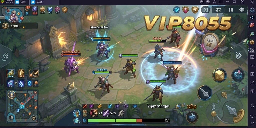 Screenshot menunjukkan aksi pertempuran strategis di VIP805.