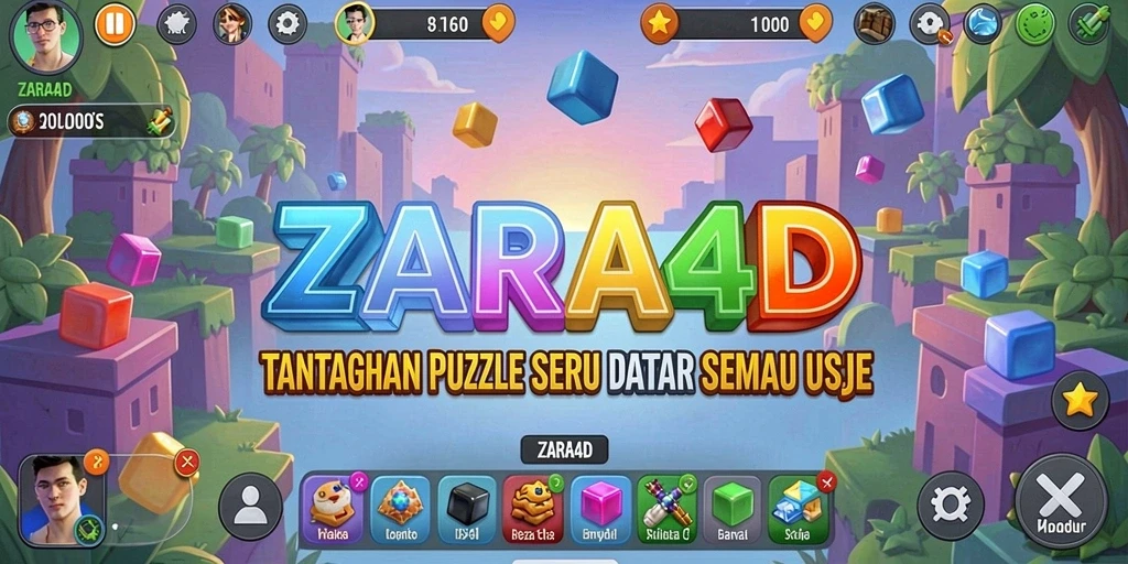 Screenshot utama ZARA4D menampilkan gameplay Puzzle yang seru dan menantang.
